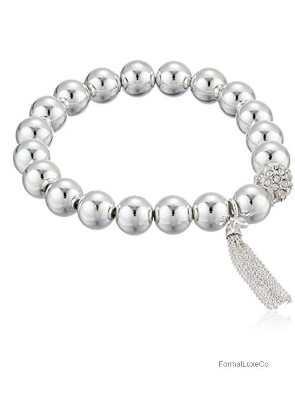 Nine West Pave Crystal Stretch Bracelet Women's Silver Tone Jewelry